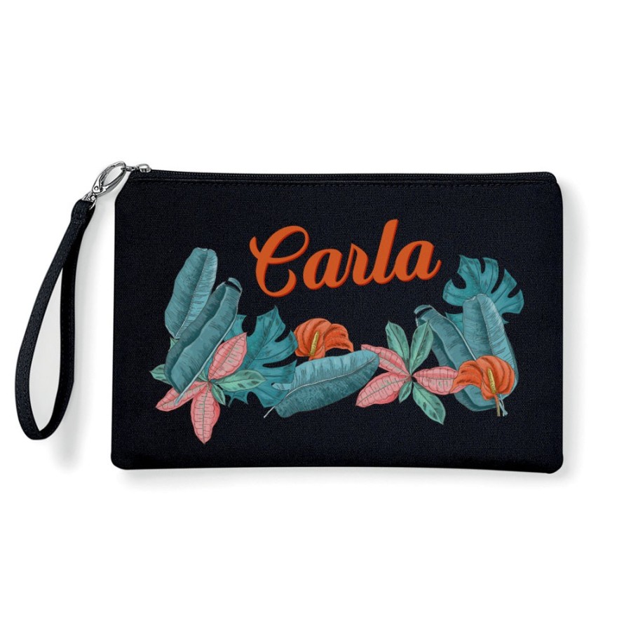 Pochette fiori e foglie personalizzata con nome Summer