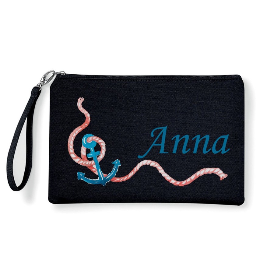 Pochette ancora watercolor personalizzata con nome Summer