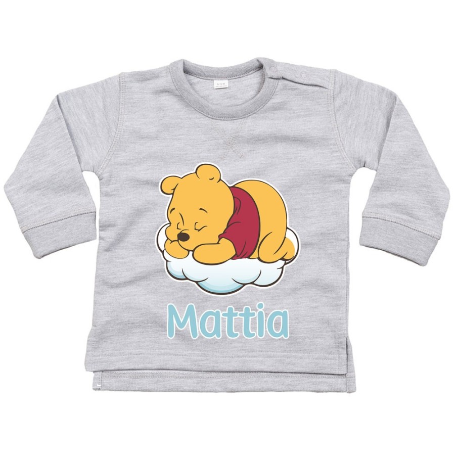 Felpa neonato personalizzata con nome sleeping winnie Cartoon