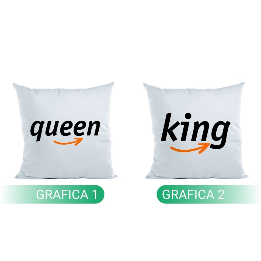 Coppia di cuscini personalizzabili con nomi king e queen delivery Love