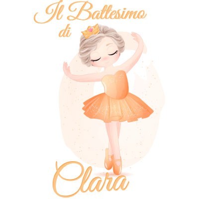 Il battesimo di a tema ballerina arancione