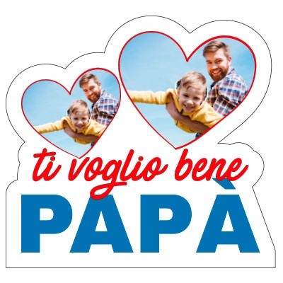 Personalizzata con foto nei cuori ti voglio bene papà