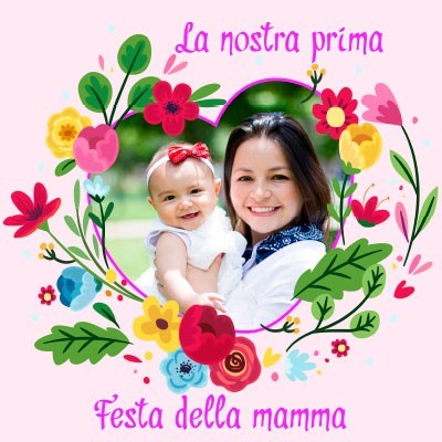 Personalizzato con foto buona festa della mamma flower