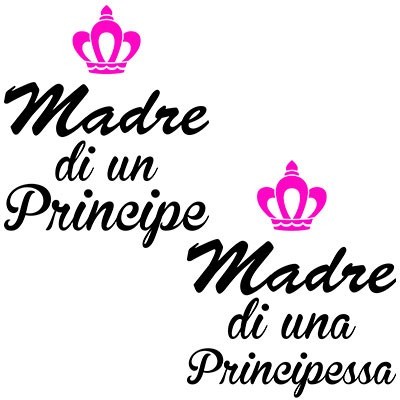 Madre di un principe e principessa con corona fucsia