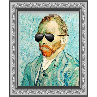 Grafica dedicata all'arte con Il selfie di Van Gogh