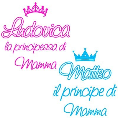 Personalizzata con nome la mamma di un principe e di una principessa